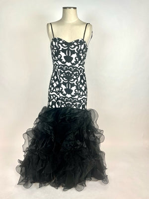 Black, White Evening Gown 1016