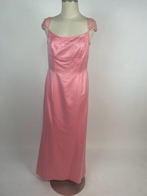 Peach Evening Gown with Beads 1017
