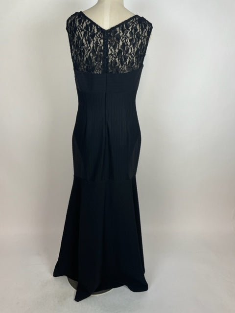 Black Lace Top Evening Gown 1027