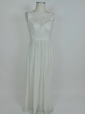 Cream Lace Top Evening Gown 1035