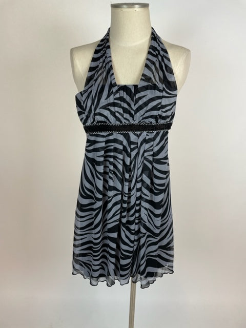 Black Gray Striped Dress 1051
