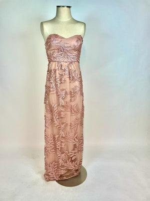 Rose Gold Tan with Sequin Evening Gown 1069