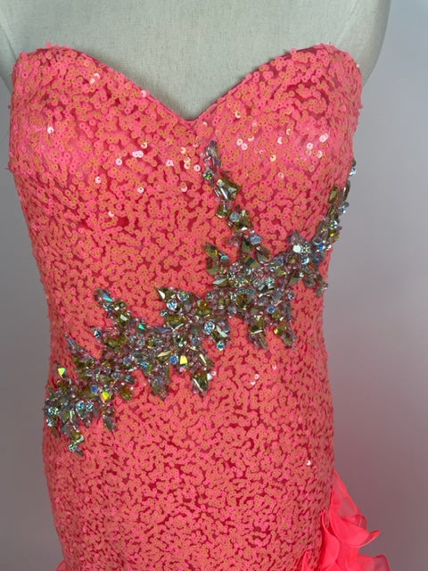 Strapless Coral McDuggal Evening Gown 1070