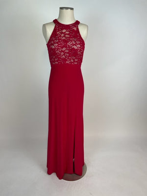 Red Lace Top Evening Gown 1080