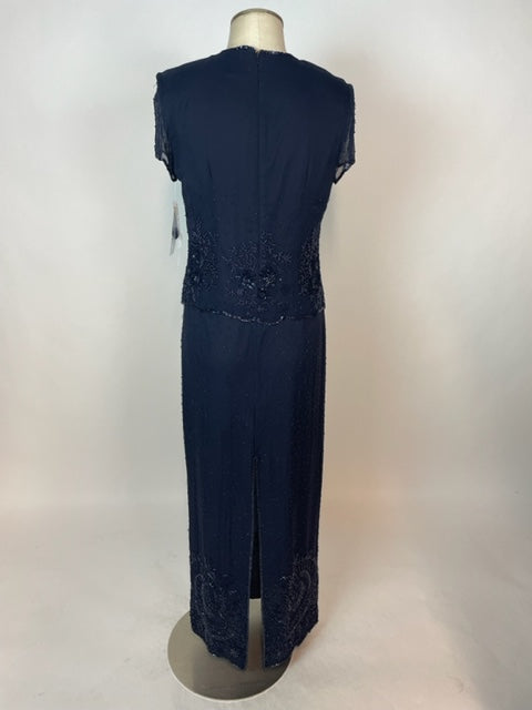 Navy Adrian Papelle Evening Gown 1093