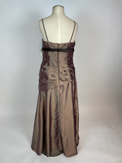 Brown Metallic Da Vinci Evening Gown 1110