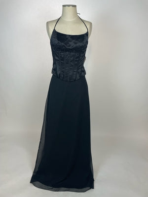 Black Classic 2-piece Gown 1112
