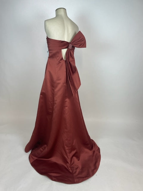 Strapless Rust Evening Gown 1115
