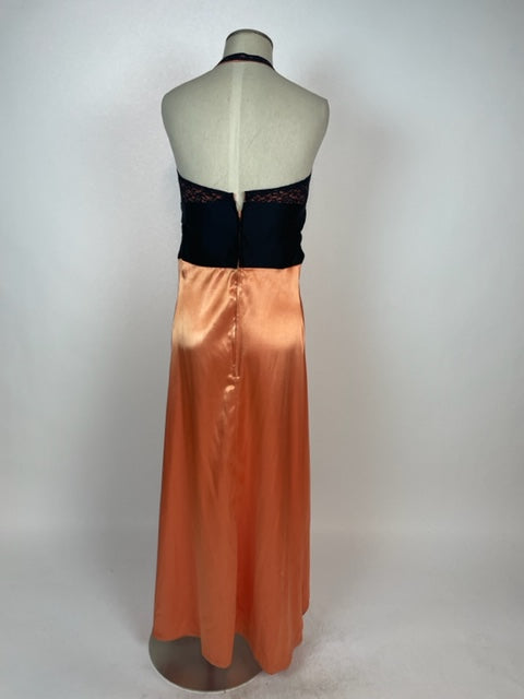 Orange & Black Halter Dress 1119
