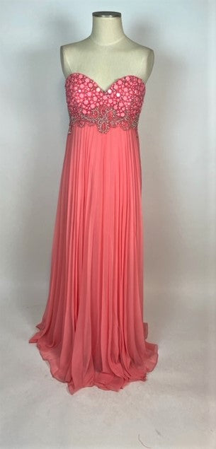 Coral Tony Bowls Evening Gown 1127