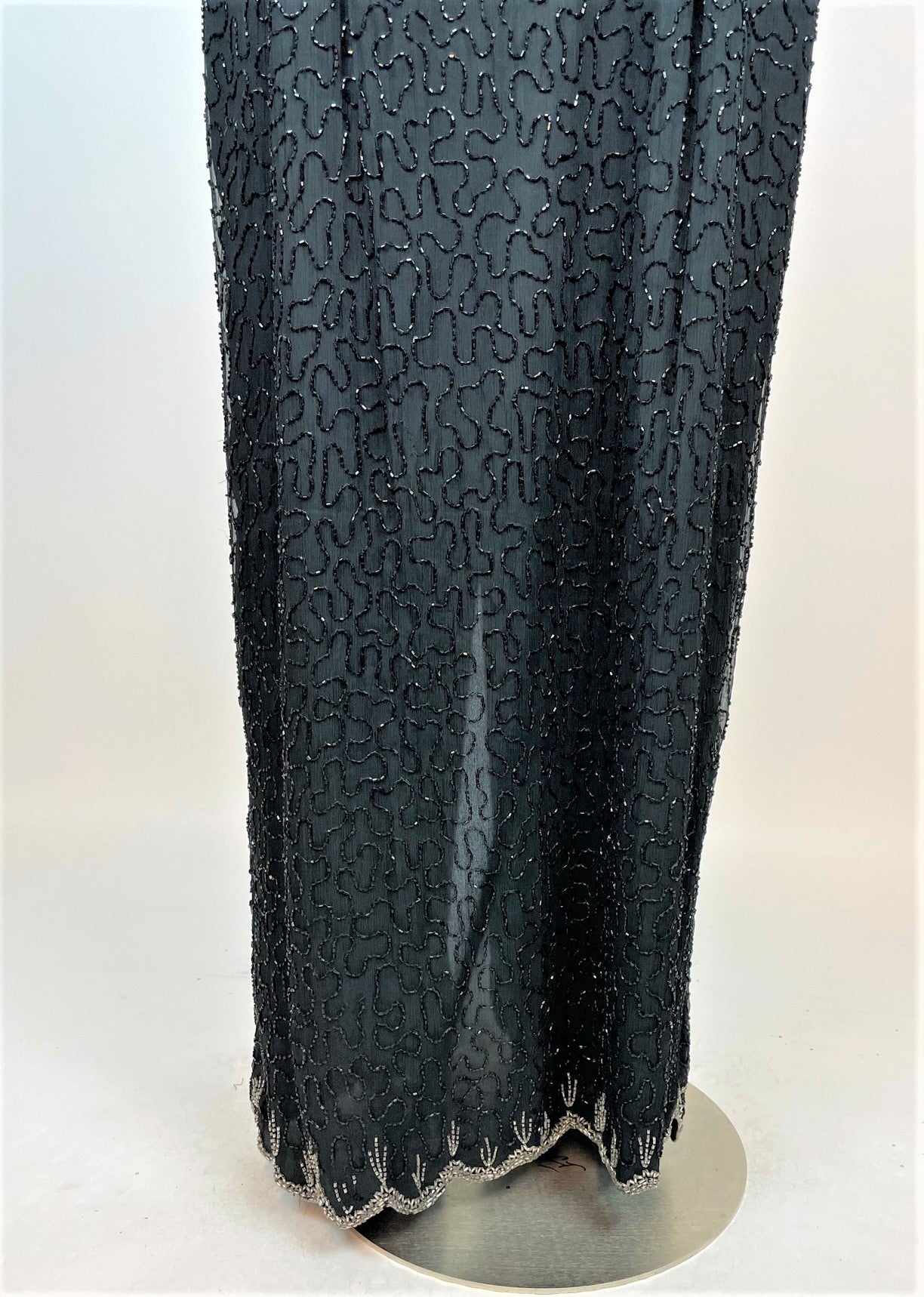 Black Beaded Gown with Jacket 1169