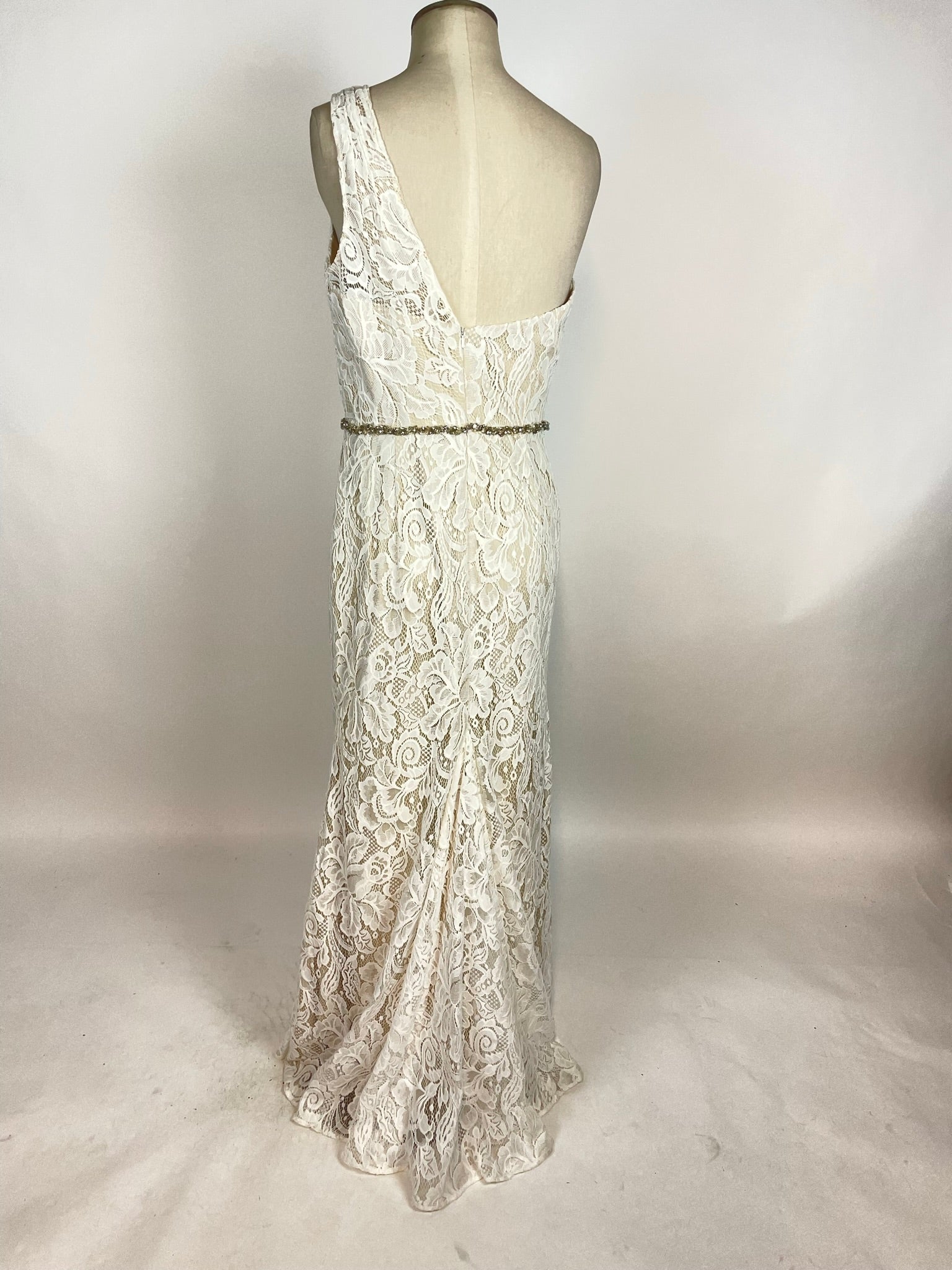 Cream Lace Evening Gown 1180