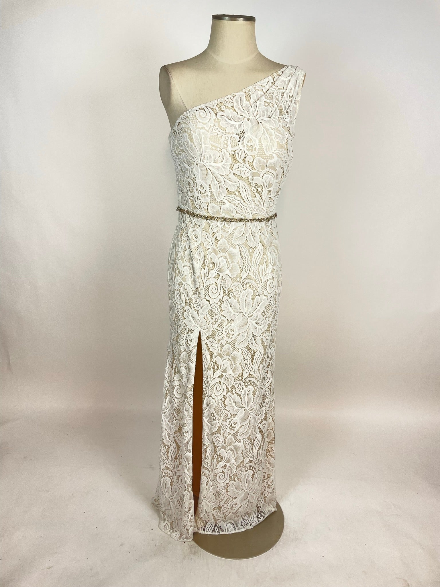 Cream Lace Evening Gown 1180 – Affordable Elegance by Toni