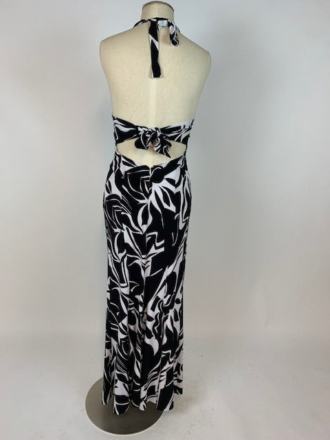 Black & White Swirl Evening Gown 948