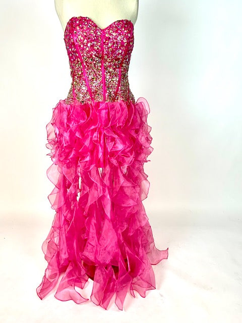 Hot Pink Alyce Evening Gown 987