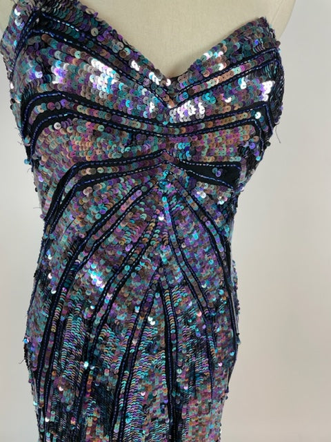 Multi-color Fully Sequin Evening Gown 992