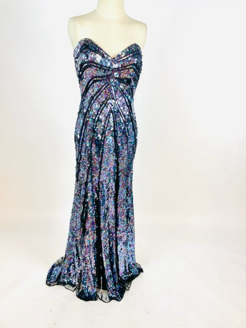Multi-color Fully Sequin Evening Gown 992