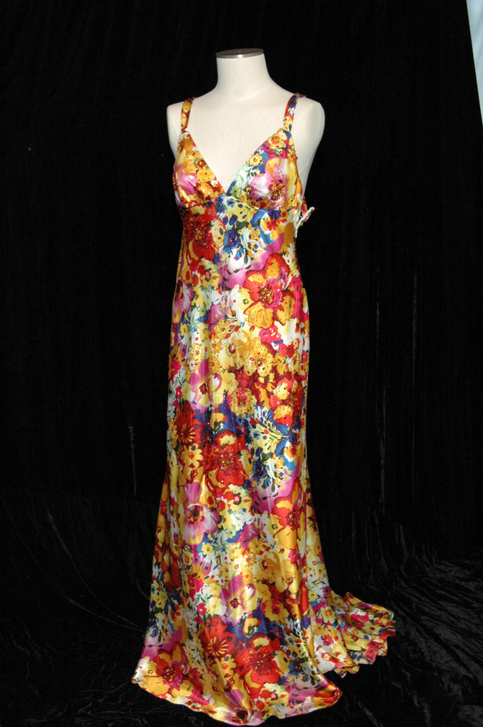 Yellow Gown with Bright Flowers 162