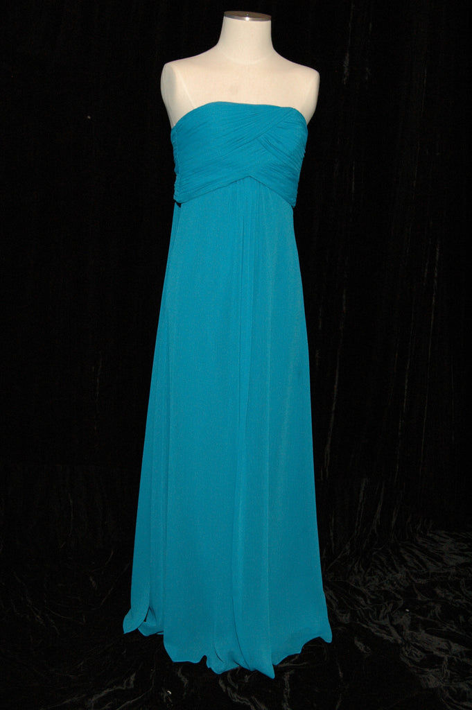 Turquoise Strapless Evening Gown 132