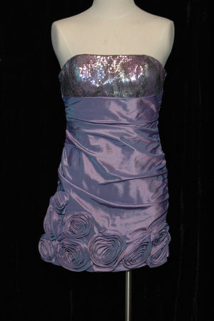 Purple Cocktail Dress with upper sequins 98