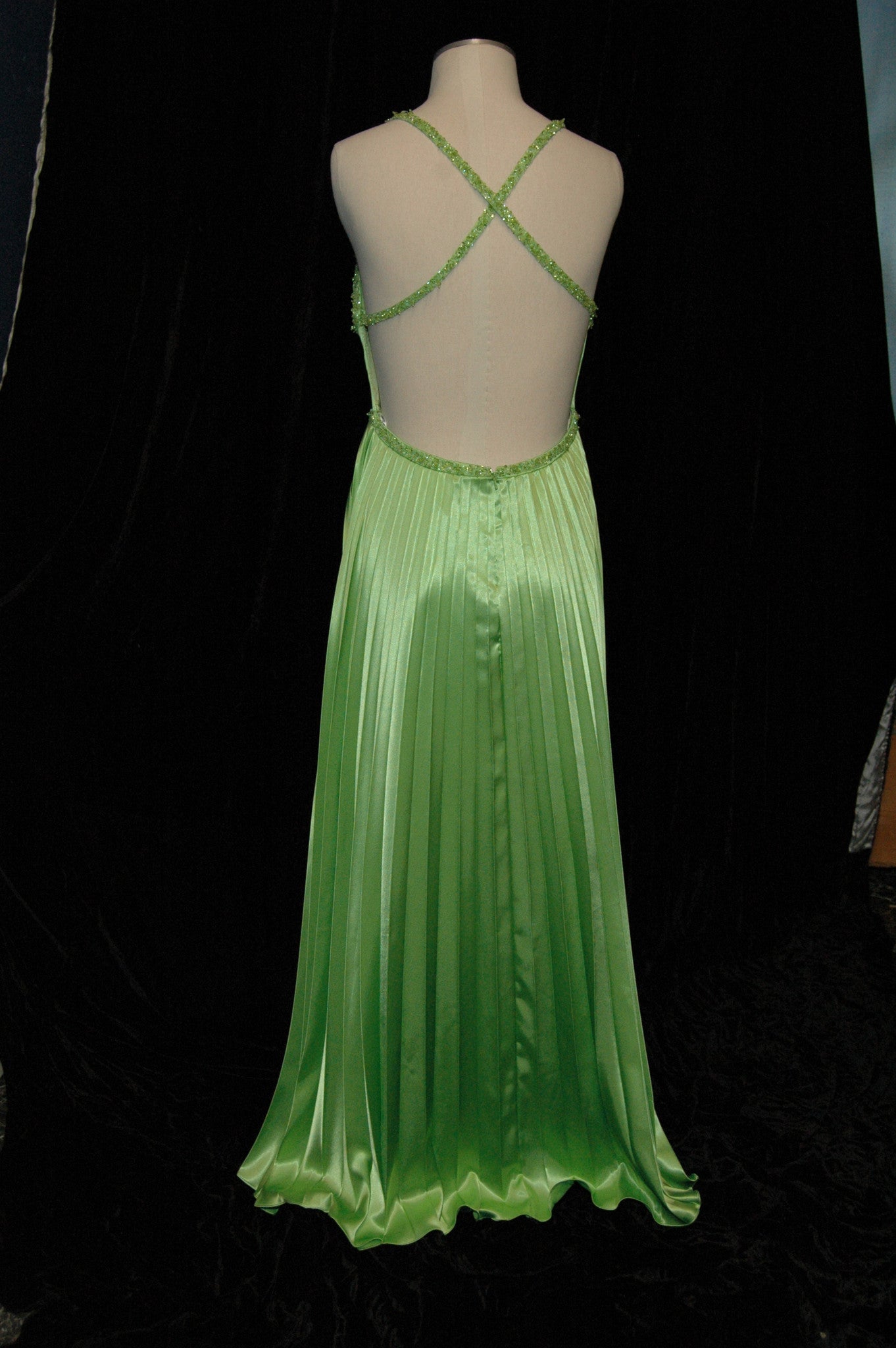 Lime Green Pleated Gown #20