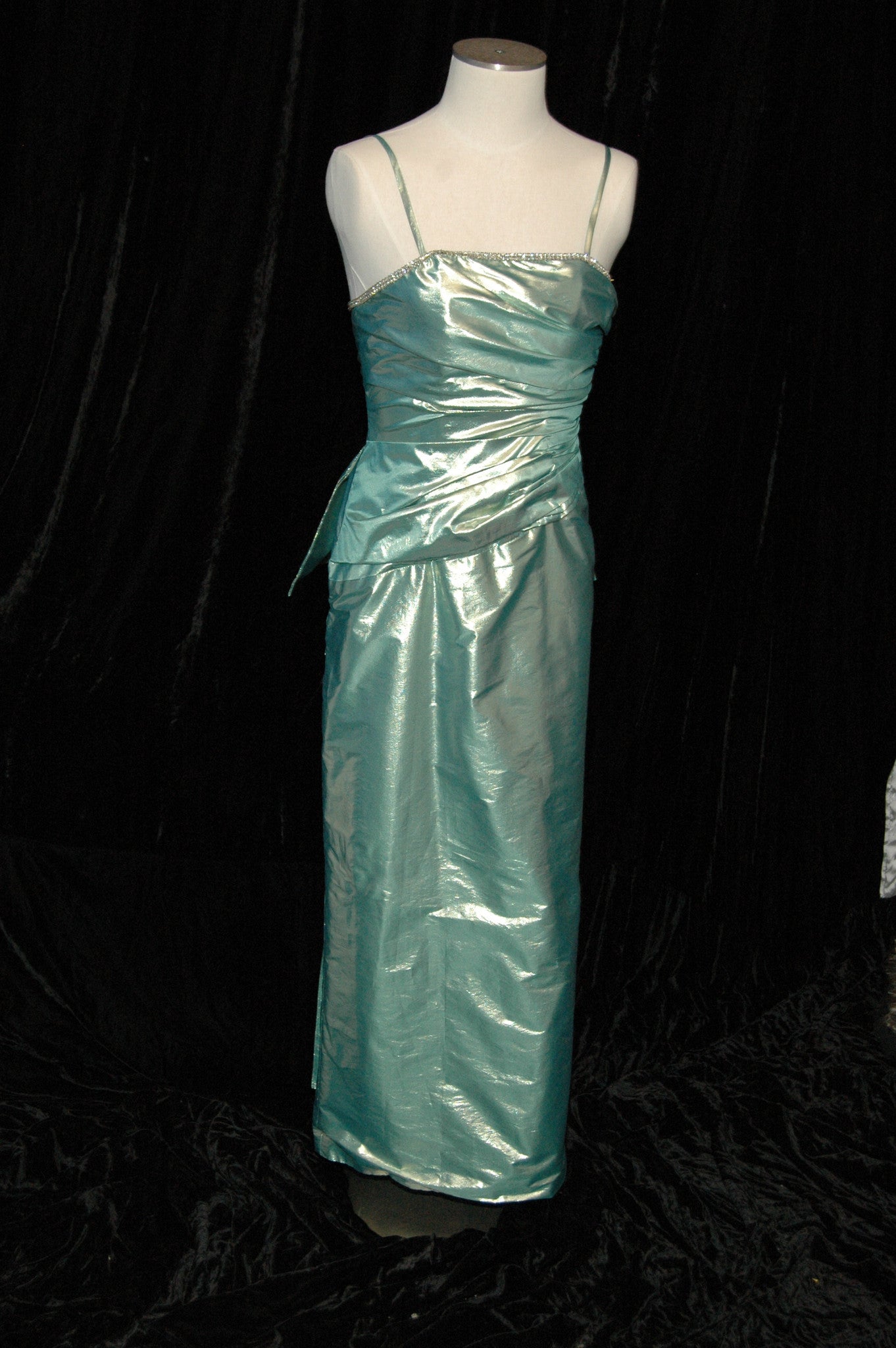 Taffeta Iridescent Green Gown by Alyce 26