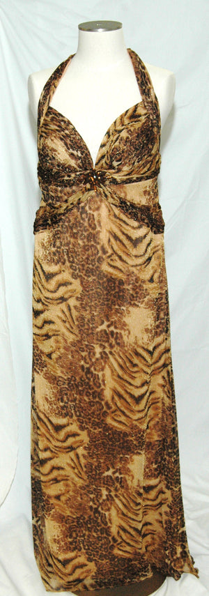Gold Animal Print "Dave & Johnny" Gown 76
