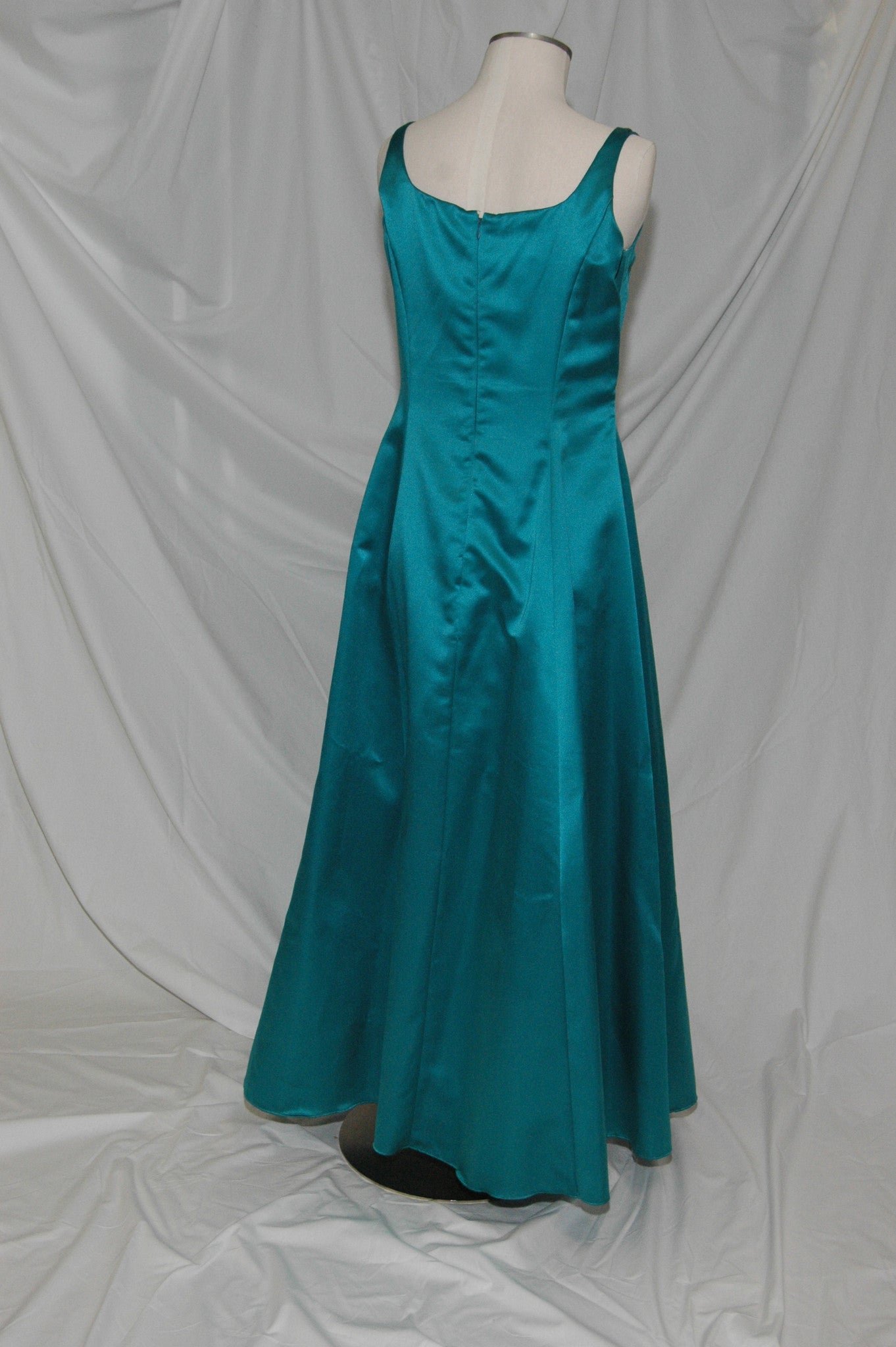 Teal Gown with Rhinestone on Shoulder Straps 164