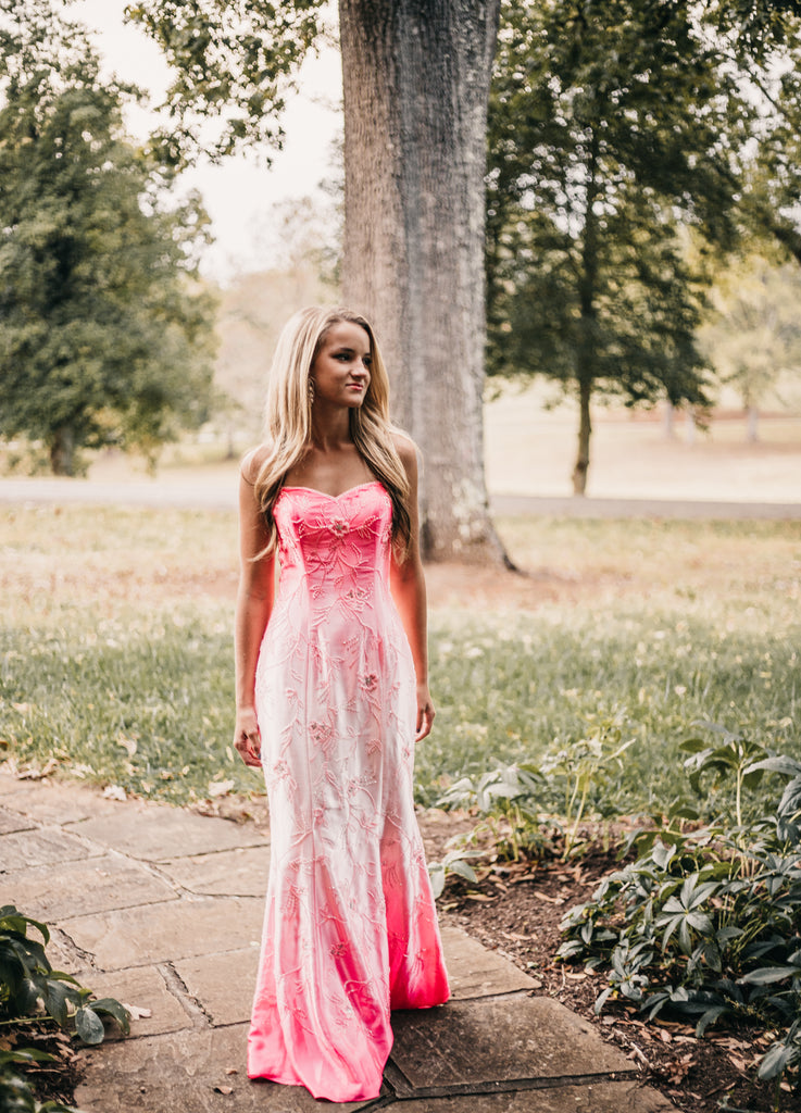 Pink and White Evening Gown by Desir 628