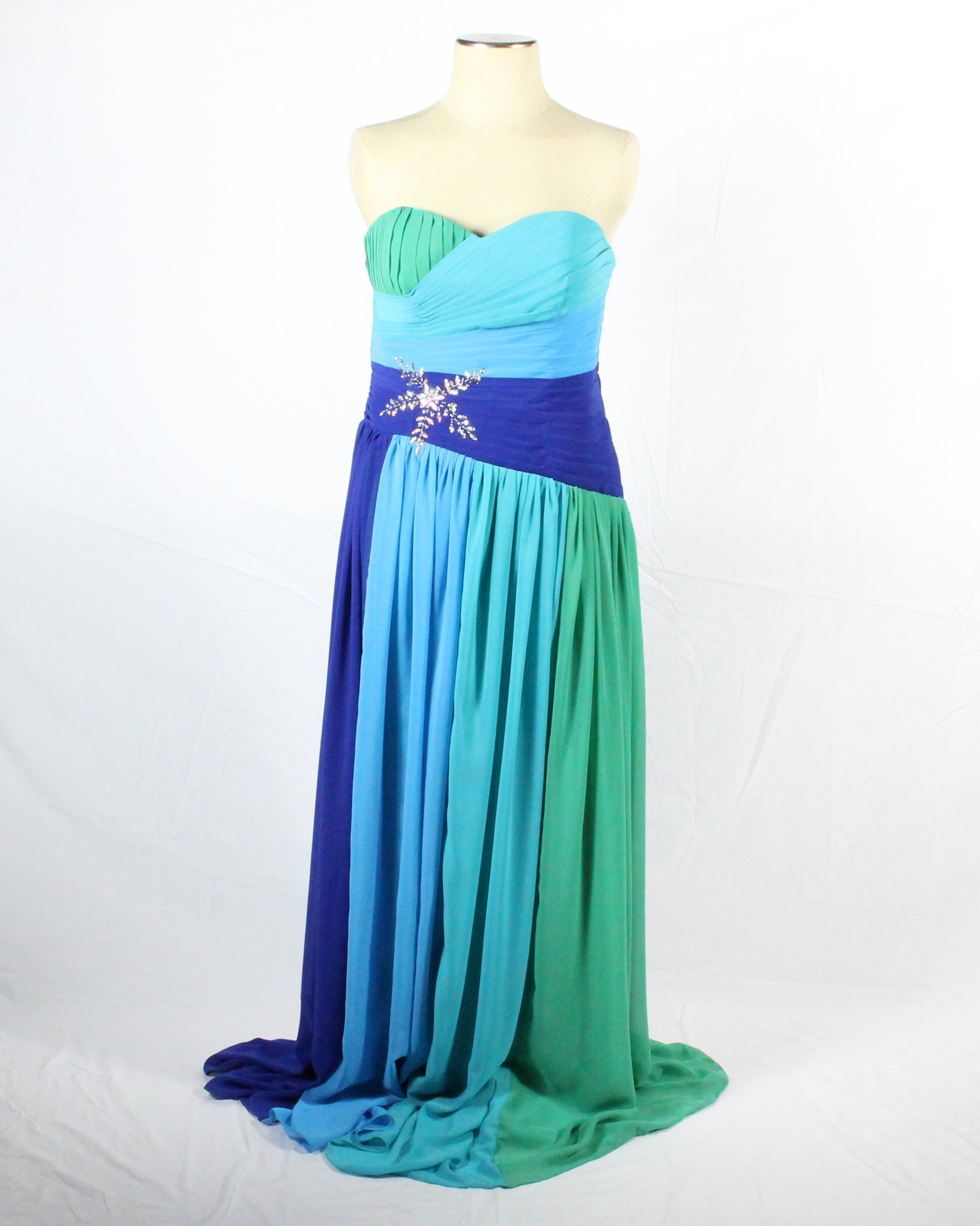 Strapless Teal, Blue and Turquoise 567