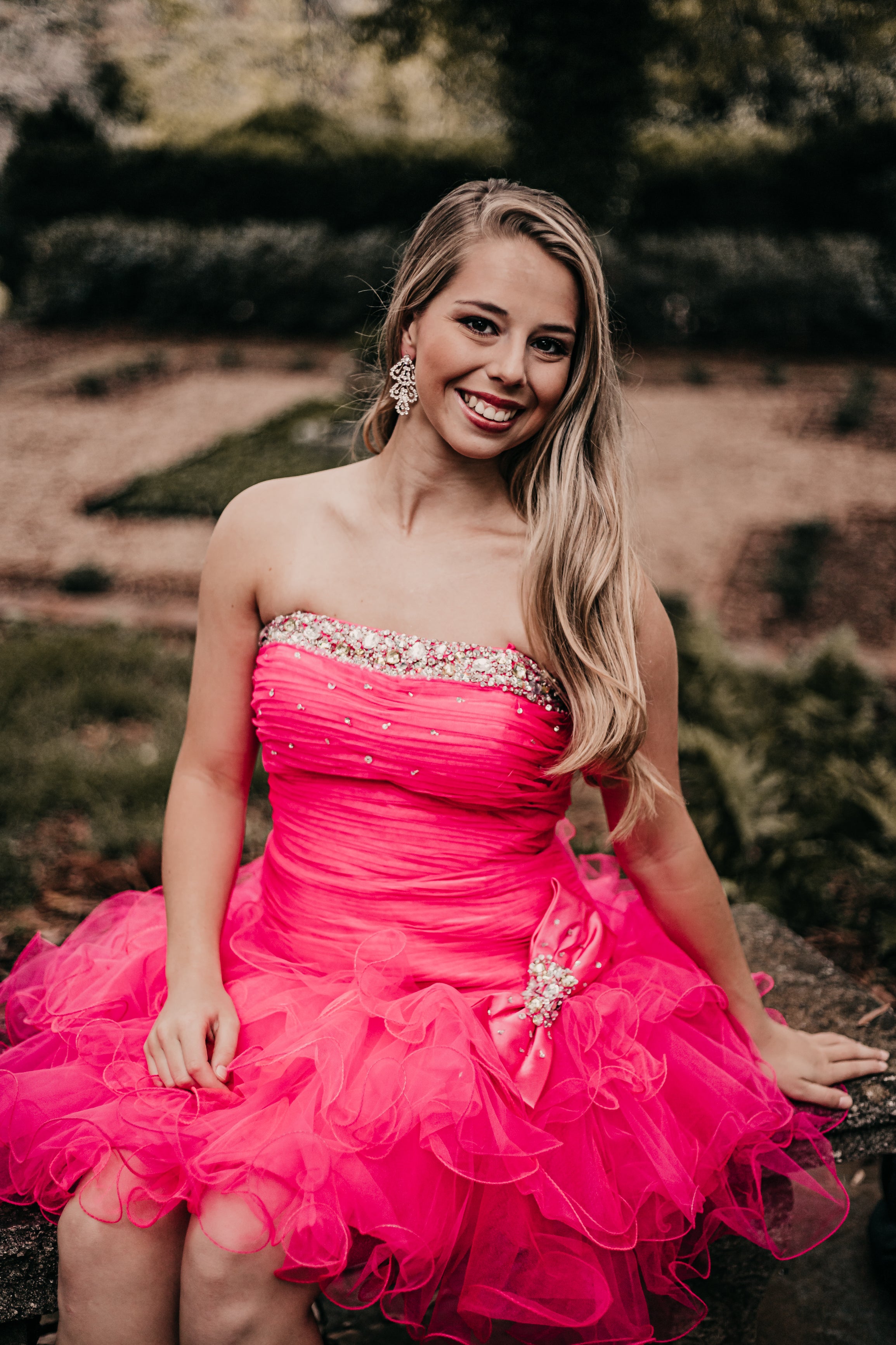 Bright Pink Strapless Cocktail Dress by Nina Canacci 707
