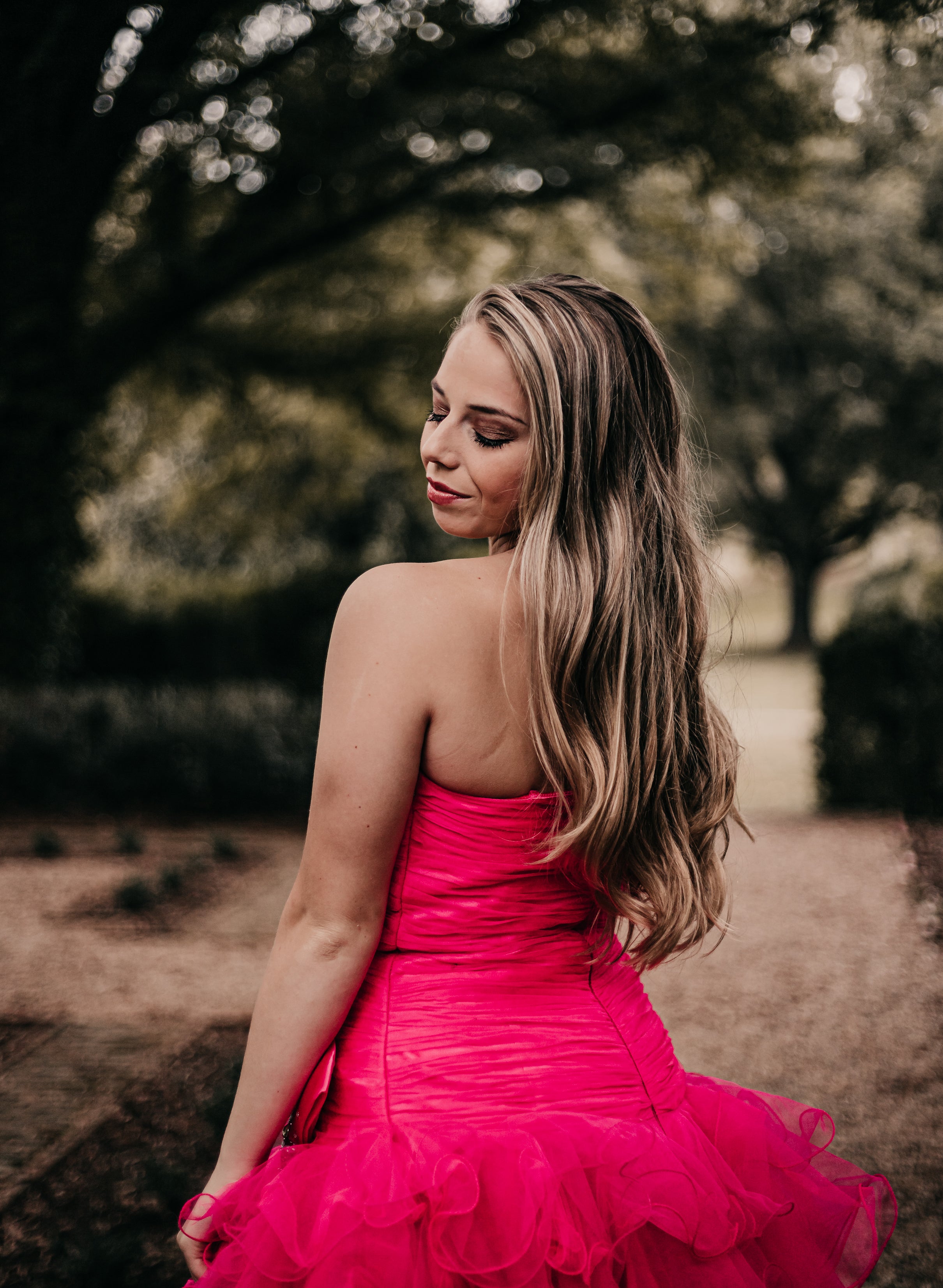 Bright Pink Strapless Cocktail Dress by Nina Canacci 707